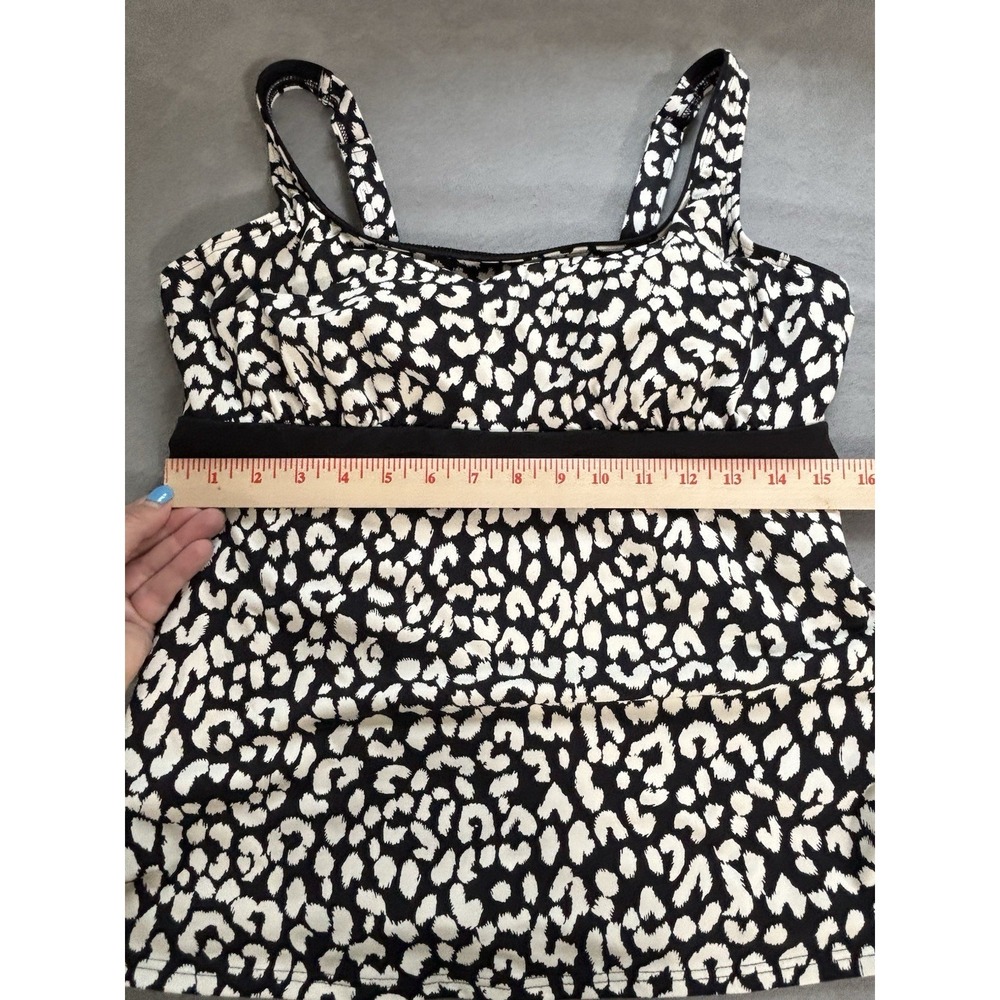 Lands‎ End Womens Tankini Top Sz 14 Built In Bra Underwire Empire Neutral Comfy - Picture 4 of 11